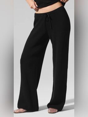Alo Yoga Supernatural Sweater Pant Black Wide Leg Size Large